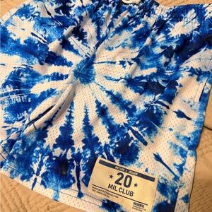 BKTSQD Blue Tie-Dye Athletic Shorts